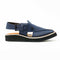 Kaptaan Leather Chappal – Classic Plain Leather Upper – F-21 (Navy)