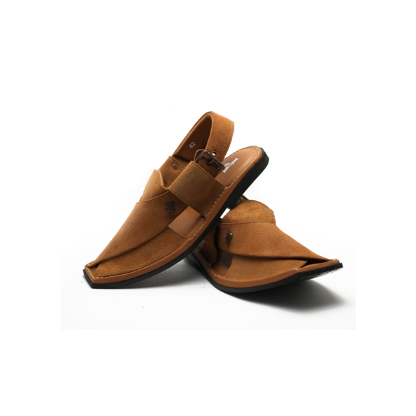 Suede Leather Upper – Extra comfort inner sole – Charsadda Chappal – F-46 (Khaki)