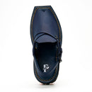 Kaptaan Leather Chappal – Classic Plain Leather Upper – F-12 (Navy)