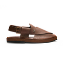 Kaptaan Leather Chappal – Grain Leather Folded Upper – Heel Sole – F-40 (Coffee) Full Leather Handmade