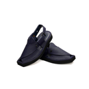 Kaptaan Leather Chappal – Grain Leather Folded Upper – Heel Sole – F-40 (Navy) Full Leather Handmade