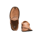 Round Shaped Chappals – Folded Leather upper – soft inner – Charsadda sole – F-45 (Camel)